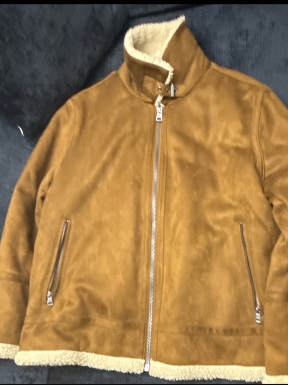 Calvin Klein Quilted Satin-Look Jacket in Light Brown